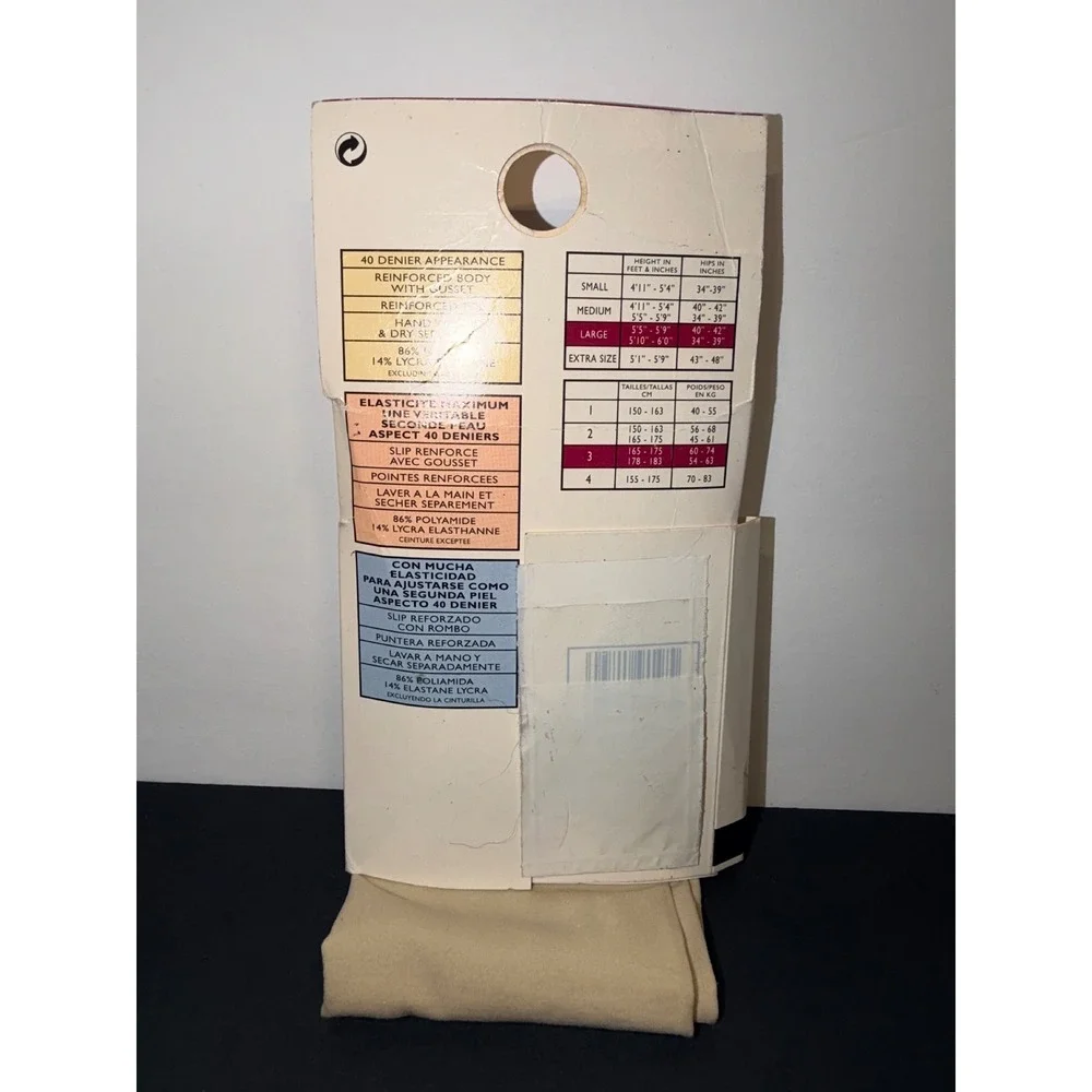 St Michael Marks & Spencer Vintage 40 Denier Opaque Tights Calico Beige Large